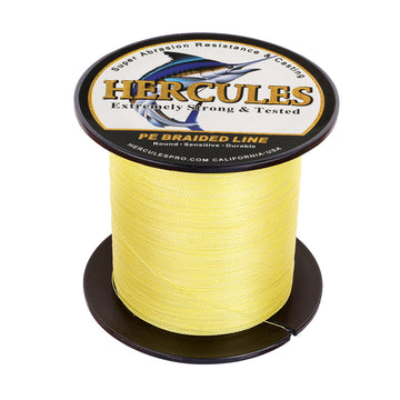 100M 109Yds Yellow 6lb-100lb HERCULES PE Braided Fishing Line 4 Strands
